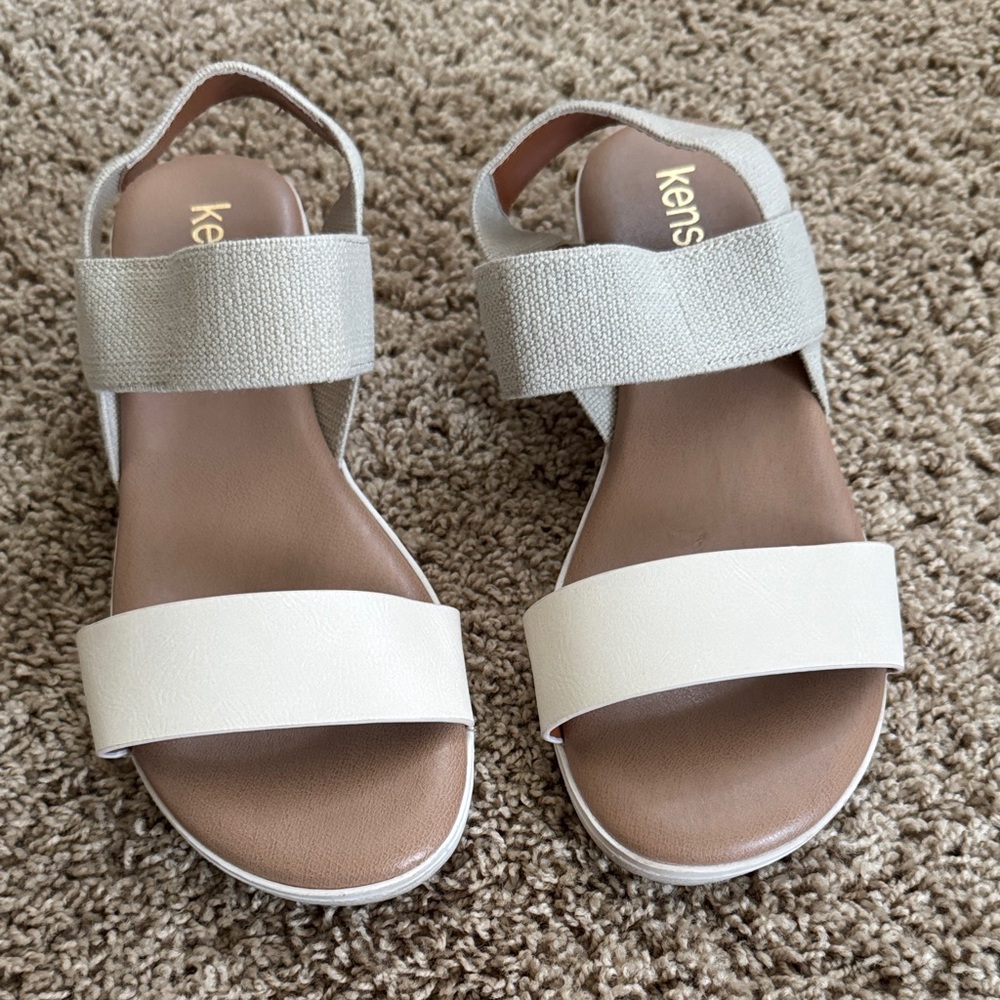 Kensie Women's Sandals - Cream and Gray
